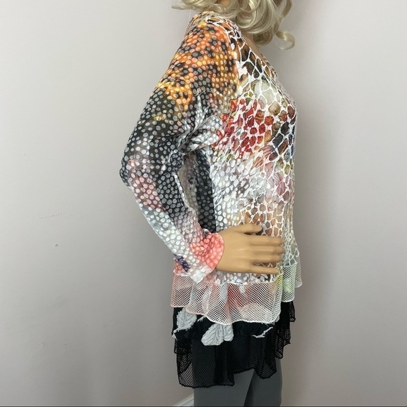 Flew De Lis Boho Animal Print Lace Blouse – Size Medium - Picture 5 of 12